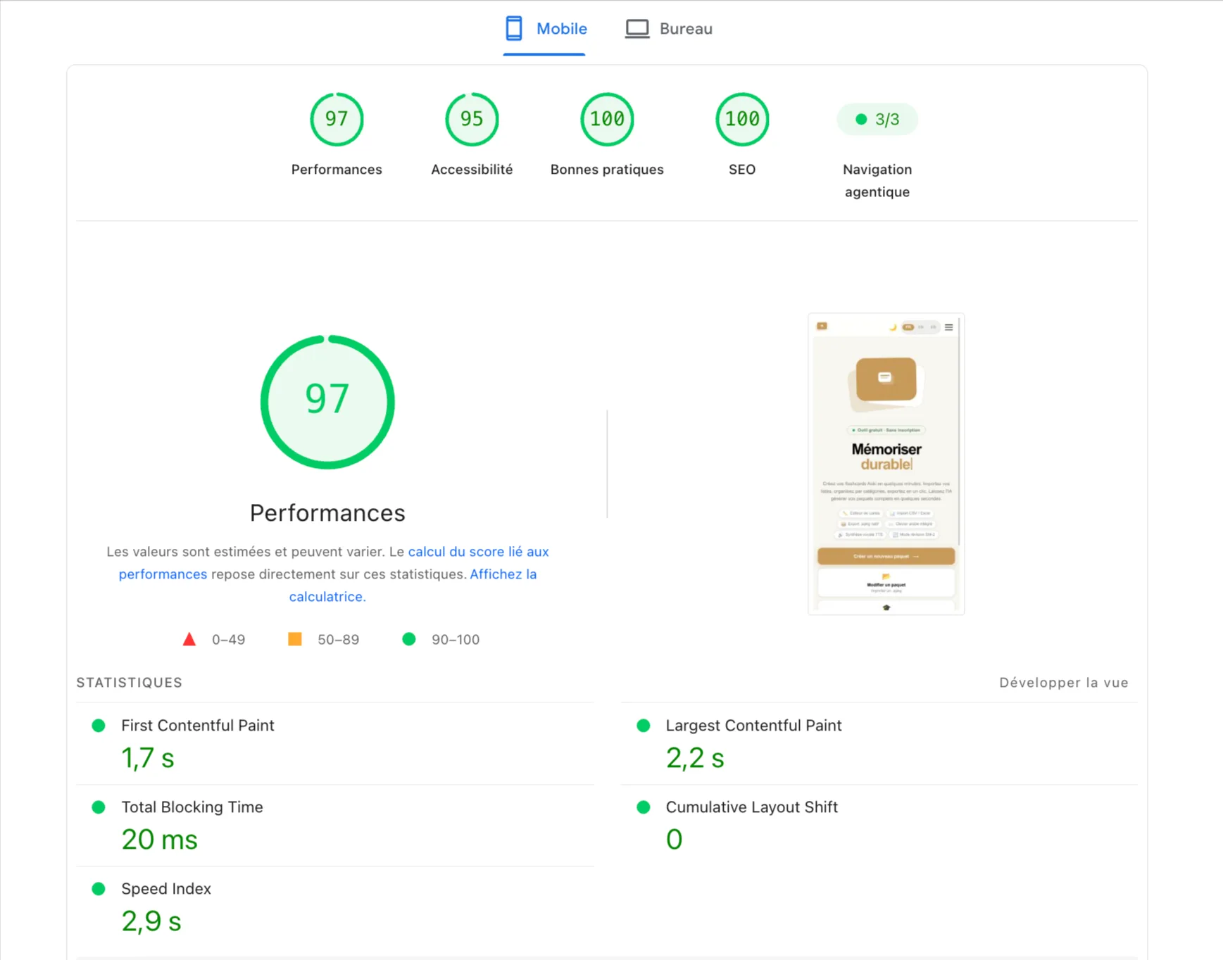 zeky app perfs mobile